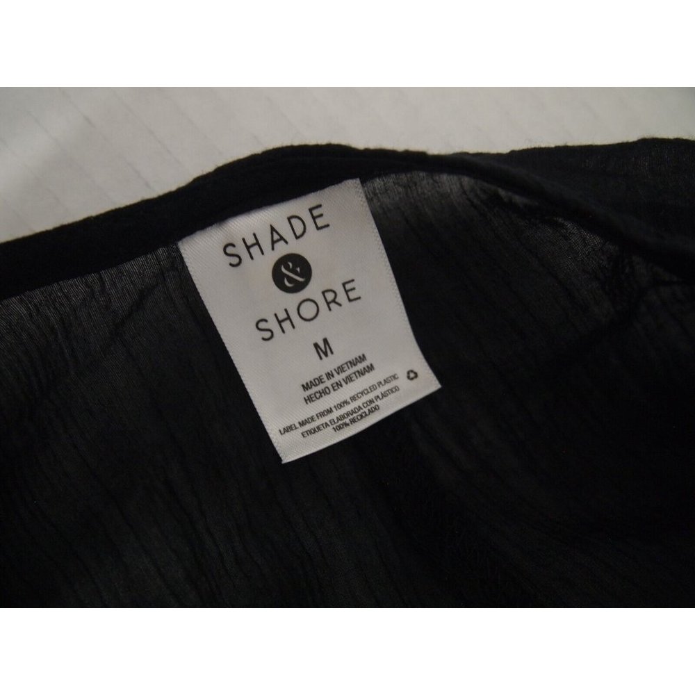 Shade & Shore Target Womens Swimsuit M Coverup Dress Long Bell Sleeve Gauz Black - Picture 7 of 9